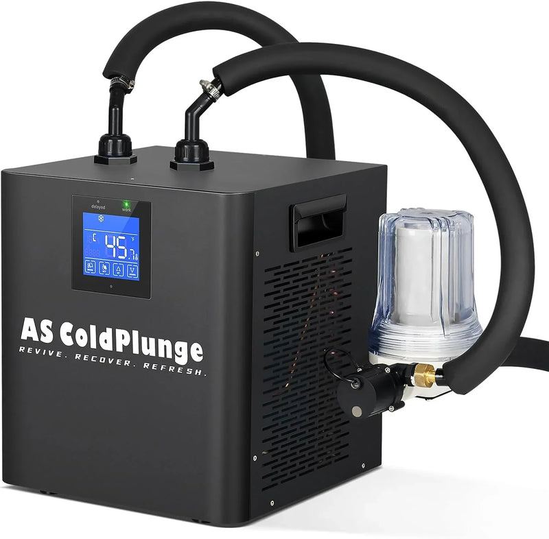Ice Bath Water Chiller for Cold Plunge Tubs, 1/3 HP Upgraded Ice Bath Chiller with External Filter Water Pump, Ideal for Cold Plunge Recovery Ice Bath Tubs Home Use 110V Cooling Chiller Y0
