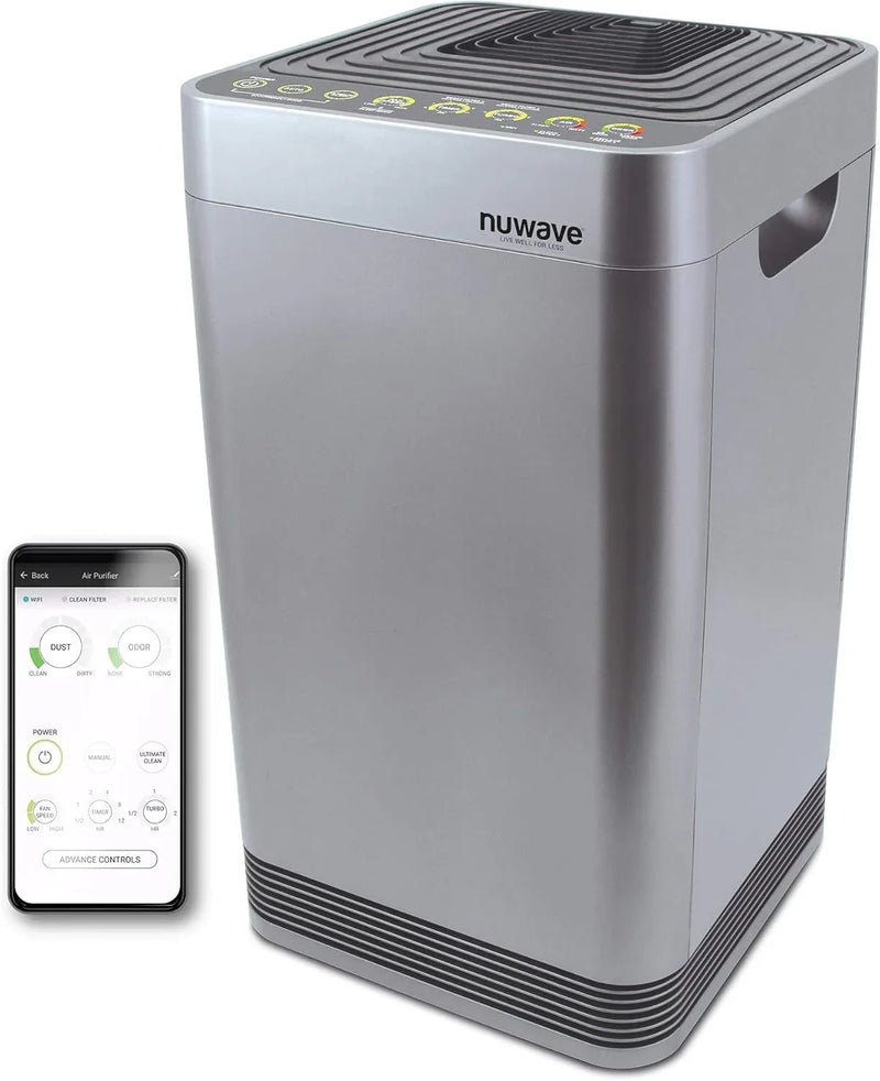 Whole-house air purifier, intelligent air purifier, equipped with a five-level tower structure air filter, air quality and odor sensors, bedroom sleep mode, can remove 99.99% of dust, smoke, pollen and allergens. U7