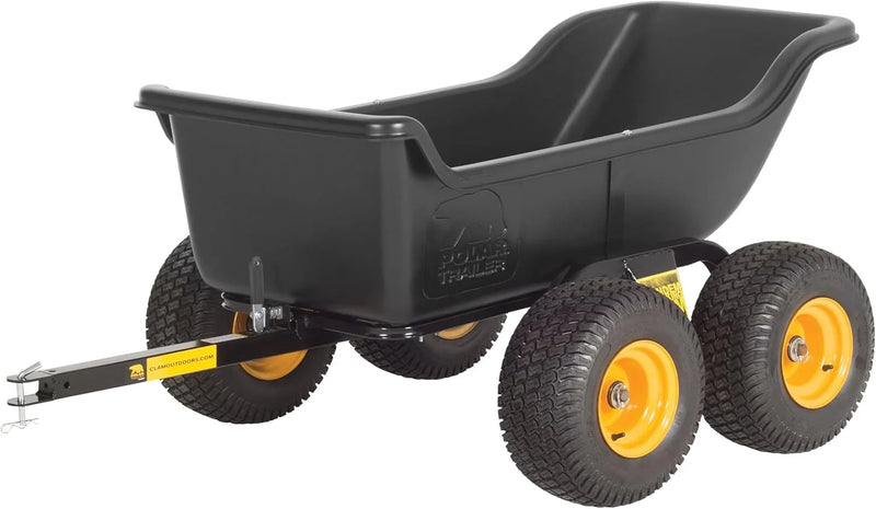 Heavy Duty Tandem Axle Cubic Foot ATV UTV Lawn Mower Trailer TA1200 and Wide Track Rubber Wheels Hauling Outdoor-Black, 1200 lbs. -15 cu.ft H1