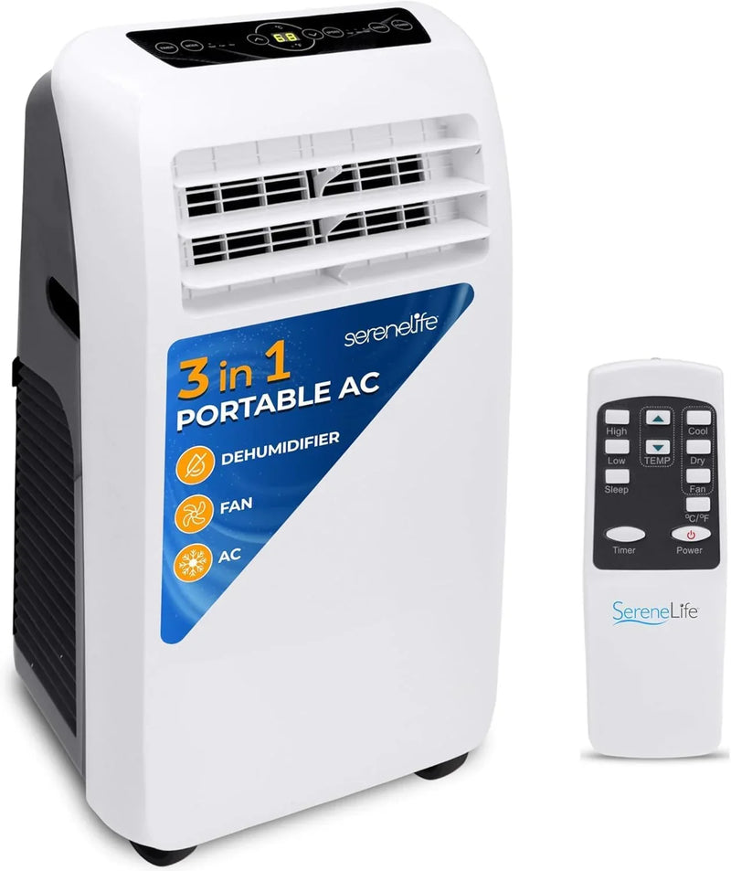 3-in-1 Portable Air Conditioner with Built-in Dehumidifier Function,Fan Mode, Remote Control, Complete Window Mount Exhaust Kit Q7