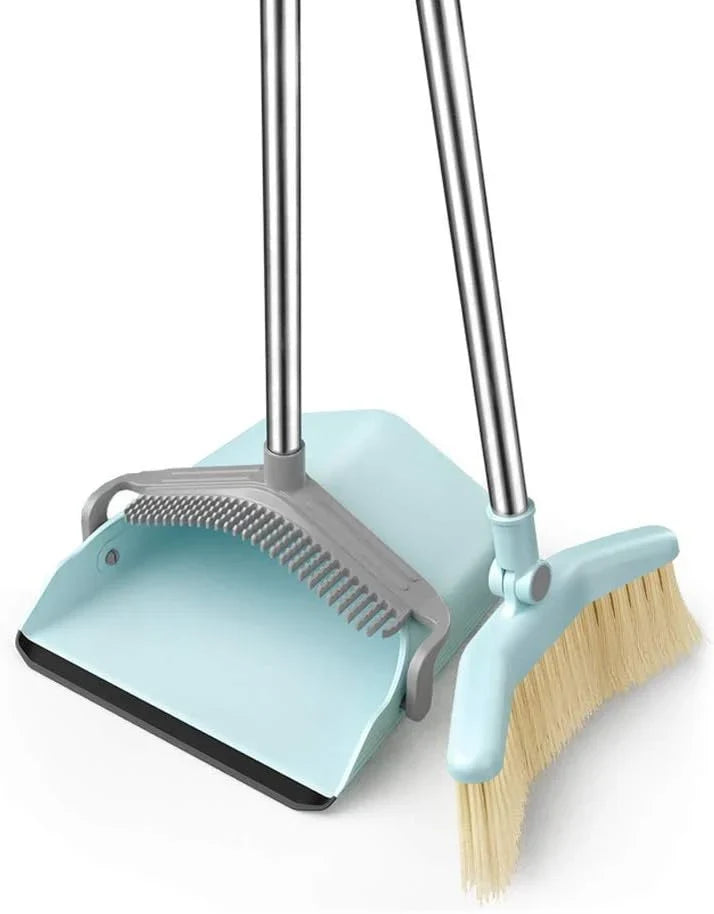 Long Handle Broom and Dustpan Set, Home, Kitchen, Room, Office, Upright Dust Pan Combo for The Lobby Floor W5