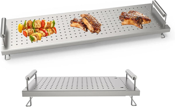 Adjustable baking pan heating/cooling rack, suitable for Blackstone baking pan accessories, with dimensions of 17 inches, 22 inches, 28 inches, 36 inches. Universal stainless steel heating tray/heating rack shelf/heater L9