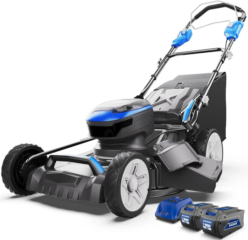 Lawn Mower 40V Brushless 18" Cordless, 5 Cutting Height Adjustments Electric Lawn Mower, Quickly Folding Within 5’s, 4.0AH Battery and Super Charger Included. N6