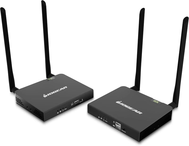 Wireless 4K HDMI Video Extender Transmitter and Receiver Kit (with keyboard and mouse control) - Wireless channel pairing - 4K 60Hz, maximum transmission distance up to 165 feet, equipped with HDMI local output interface Y1