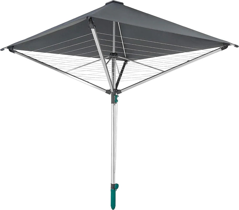 Rotary dryer Linno Protection 400 model, aluminum - rust-proof treatment, gray, 40-meter long, with an umbrella-shaped device, rotary dryer with a covered clothes rack, rotary clothes hanger R3