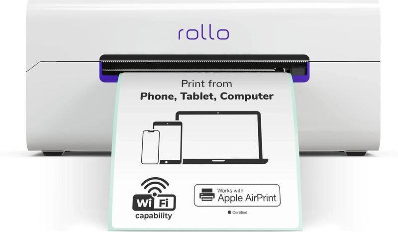 Wireless Shipping Label Printer - A Wi-Fi-enabled thermal label printer (size 4x6 inches), suitable for package shipping - Can be printed via AirPrint on iPhone, iPad, and Mac - Supports Windows, Chromebook, Android, and Linux systems V2