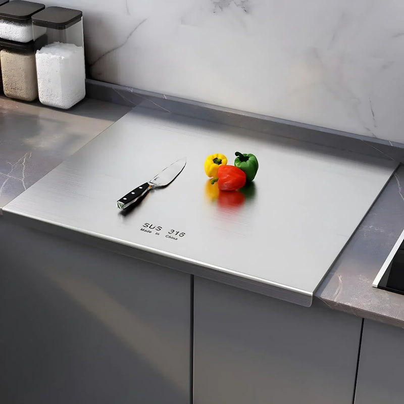 316 Stainless Steel Cutting Board,Cutting Boards for Kitchen,Chopping Board,Large Cutting Board for Chopping Meat,Vegetables,Fruits,Cheese 39.37 * 22.83in D0