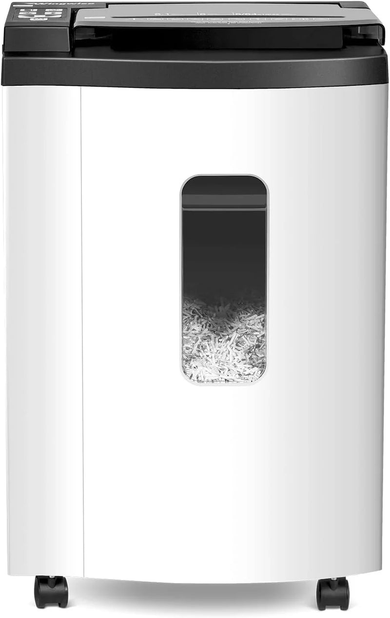 150 Sheet Auto-Feed Micro Cut Paper Shredder for Home Office Use, P-5 Super High Security (5/64 x 19/32 inches), Large 6-Gallon Bin, 20-Min Continuous Run, 55dB Ultra-Quiet, White K7
