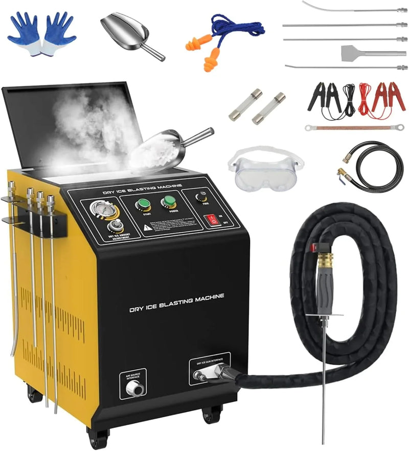 Dry Ice Blasting Machine,HTS705 Pellet Dry Ice Blasters,Industrial Dry Ice Blasting Cleaning Machine, Dry Ice Blaster Engine Cleaner Intake Valve Cleaner, Dry Ice Blast Cleaners 110V/220V N9