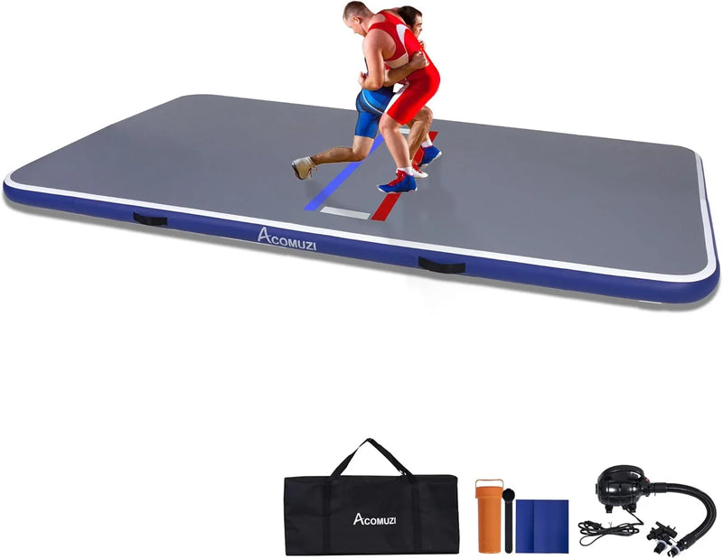 Inflatable Wrestling Mat 10FT/5FT, Portable Jiu Jitsu Mats Wrestling Mat for Home, Outdoor or Indoor Training Mat for Water Yoga, Gymnastics, Gray E8