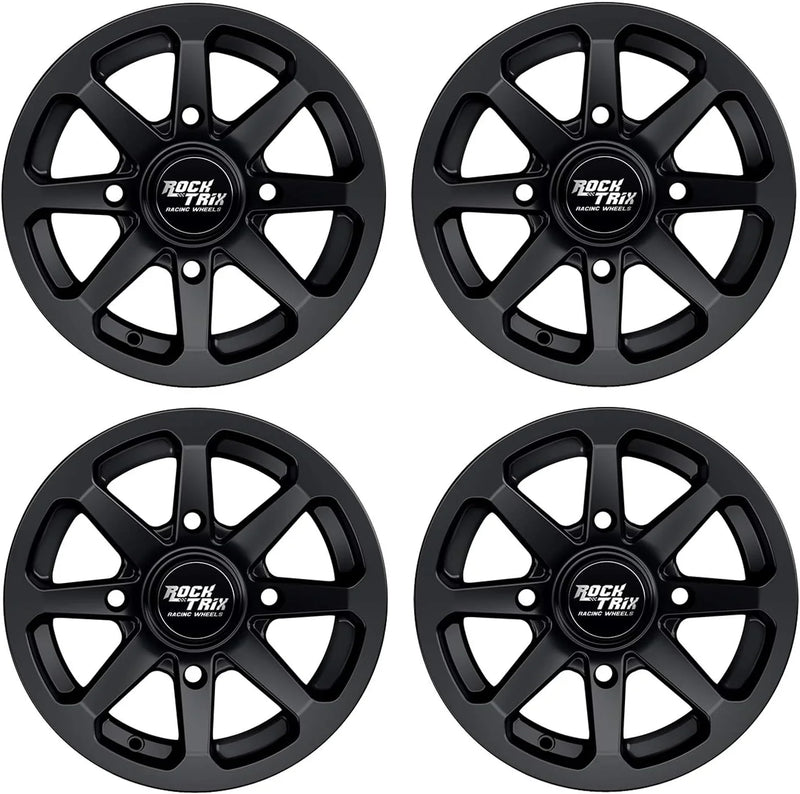 RT102 15in Wheels 15x7 4x137, 4 3 Offset, ATV UTV SxS Rims, Compatible with Can Am Commander Max Defender Max Pro Maverick X3 Maverick Trail, 4/137 Matte Black, Set of 4 Y1
