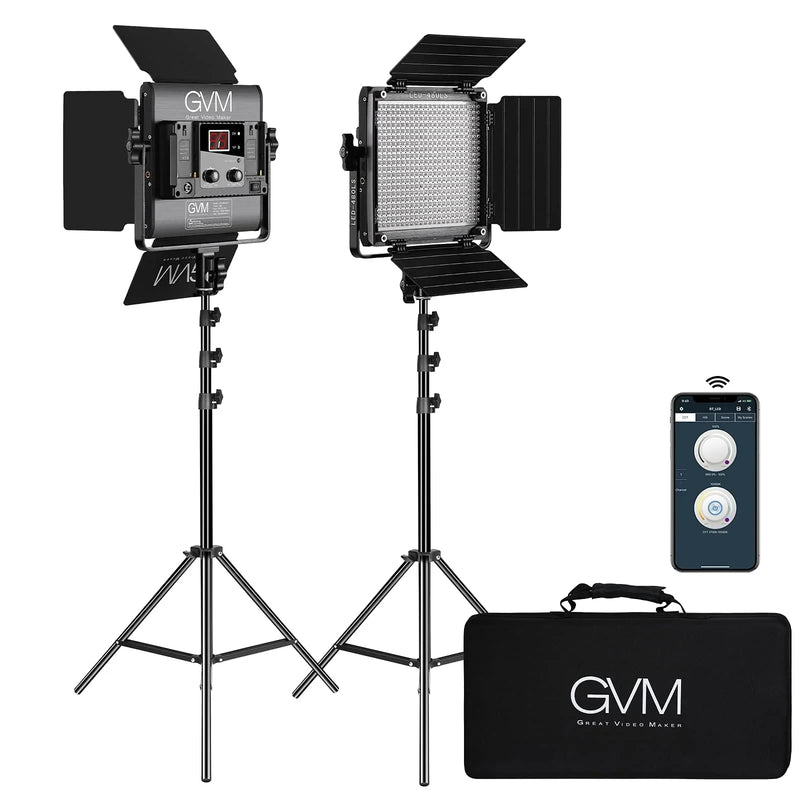 2 Pack LED Video Lighting Kits with APP Control D7