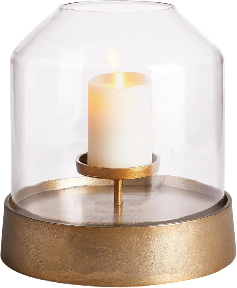 Elegant Gold Large Round Hurricane Candle Holder Dome Shape 13 in Terrarium Classic I9