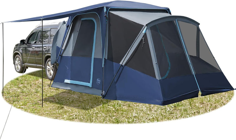 5-9 Person SUV Tent with Screen Porch and Awning for Family Camping, Weather Resistant and Portable Van or Car Tent, Includes Rainfly and Storage Bag, 13' W X 10' L X 7.1' H B8