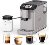 Full Automatic Espresso Machine with Built-In Grinder Milk Frother - FTF Touchscreen Coffee Maker for Latte/Cappuccino, 20 Bar Pressur 1.5L Water...