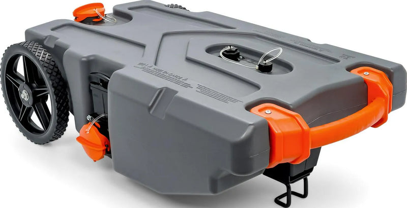 Heavy Duty 28 Gallon Portable RV Waste Holding Tank with Hose and Accessories Durable Leak Free and Odorless RV Tote Tank (39004) N5