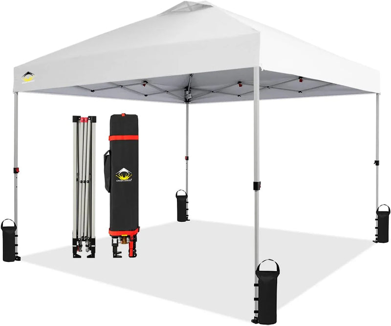 Crown Shades 10*10 Pop up Canopy Outside Canopy, Patented One Push Tent Canopy with Wheeled Carry Bag A7