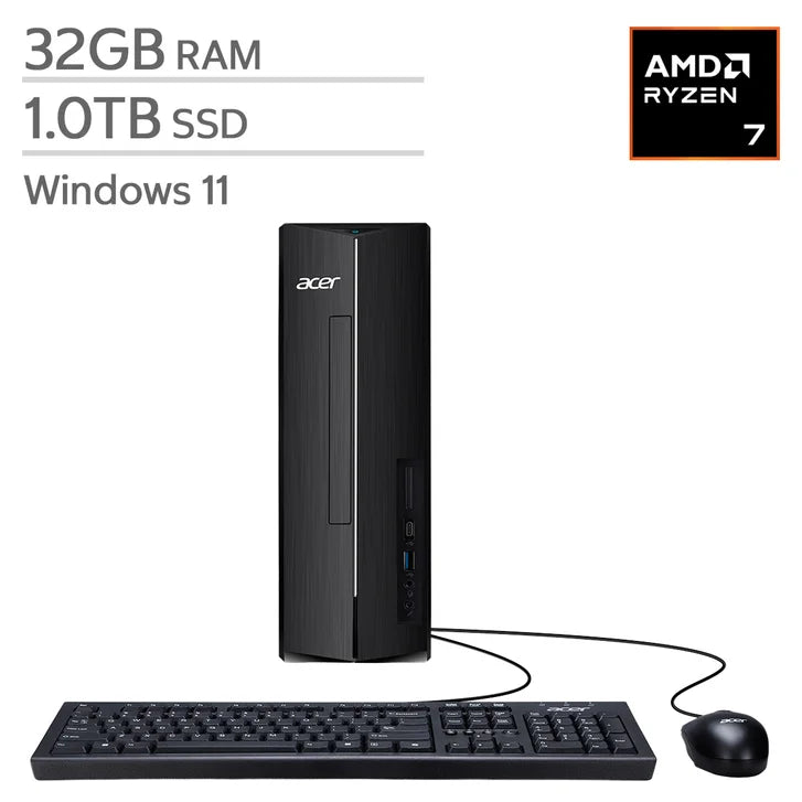 Acer Aspire Slim Desktop, AMD Ryzen 7 7730U - 32GB RAM, 1TB SSD V9