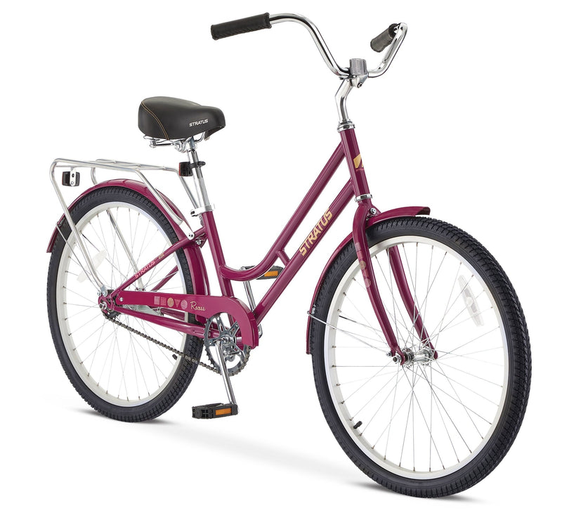 Adult Stratus Recess Bicycle, 24-in Wheel, Single Speed, Steel Frame, Purple O9