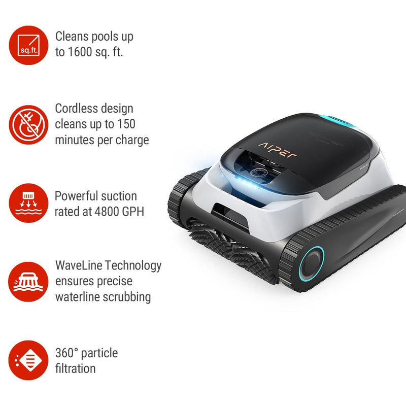 Aiper Scuba N1 Cordless Robotic Pool Cleaner for In-Ground Pools up to 1600 sq. Ft. J6