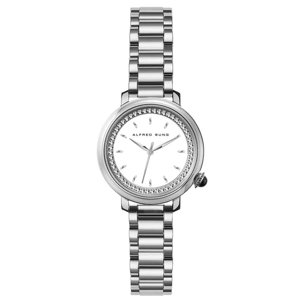 Alfred Sung White Dial Women's Watch D6