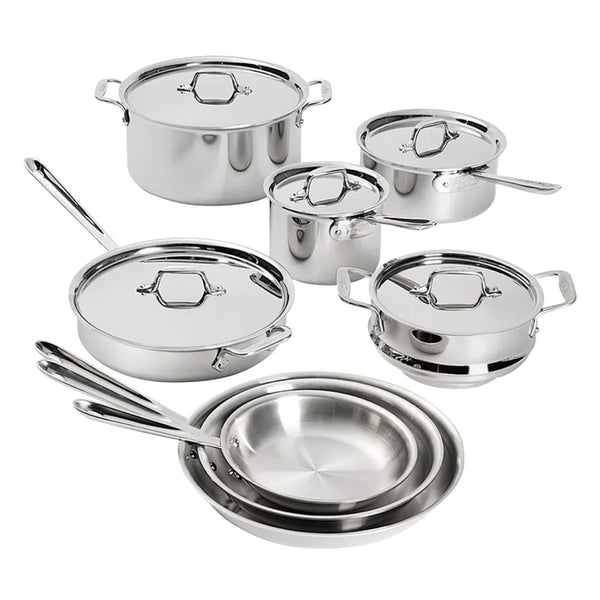 All-Clad D3 Stainless 3-Ply Bonded Cookware, 13-pieces C4
