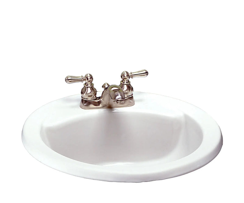 American Standard Cadet Round 4-in Center Drop-In Bathroom Sink/Basin with Overflow, White, 19-in H3