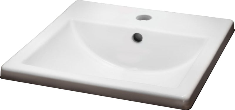 American Standard Marquette Square Drop-In Bathroom Sink/Basin with Overflow, White, 16x16-in E6