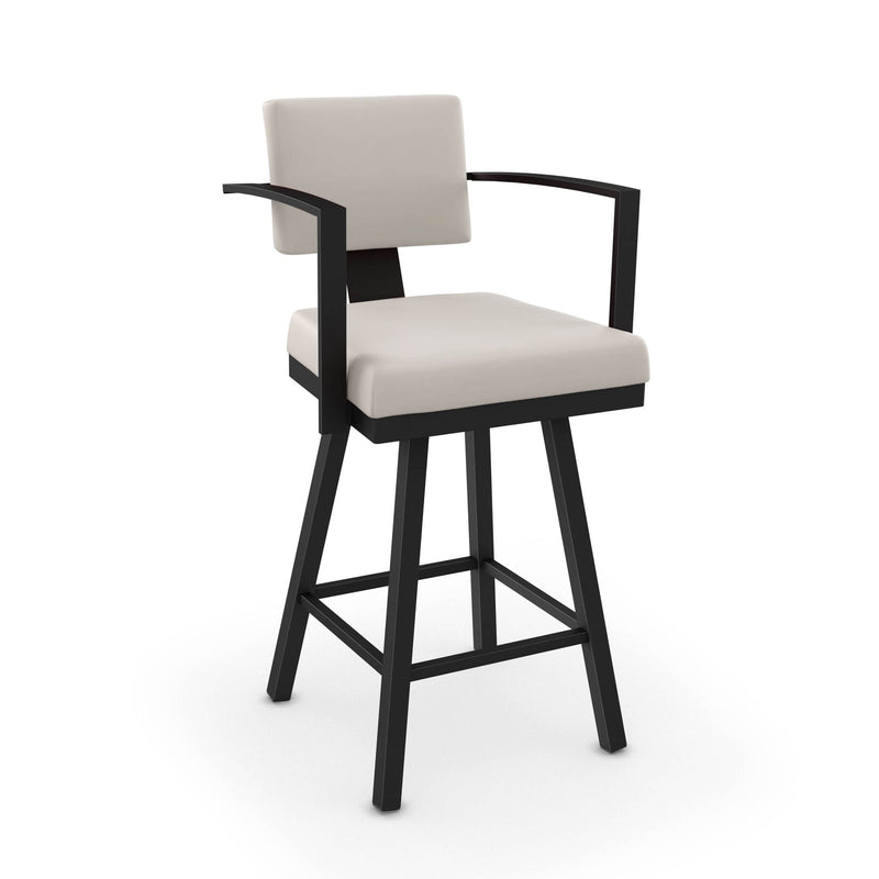 Amisco Akers Swivel Bar Stool with Padded Backrest, Multiple Colours, 30-in S1