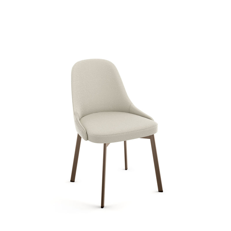 Amisco Harper Upholstered Dining Chair, Boucle Polyester Fabric & Bronze Metal Frame B1