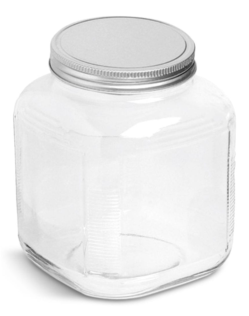 Anchor Hocking Cracker Jar, with Silver Lid, 1-Gal, Clear & Durable Glass S2