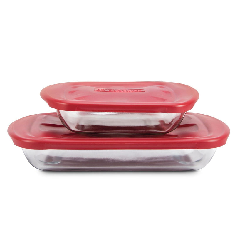 Anchor Hocking Glass Bake 'n' Keep Set with Plastic Lids, 4-pc I1