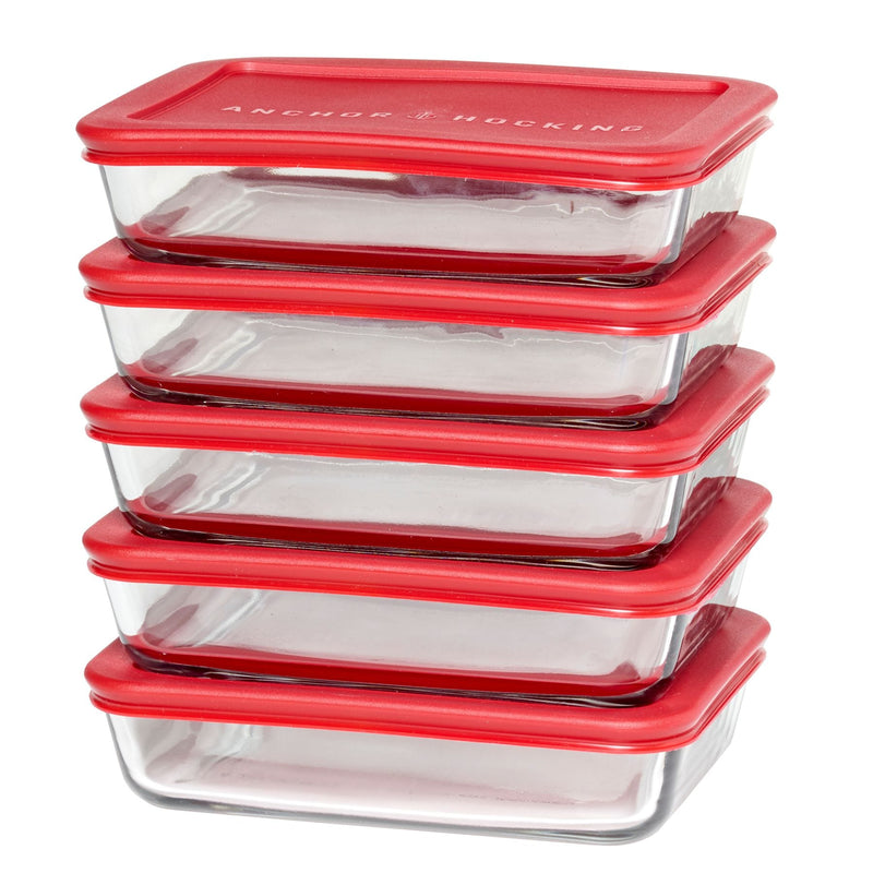 Anchor Hocking Glass Meal Prep Food Storage Container Set, 10-pc H2