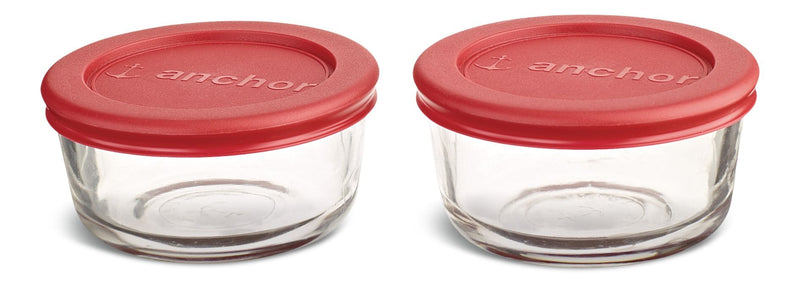 Anchor Hocking Glass Storage Container Set with Lids, 2 Count F4