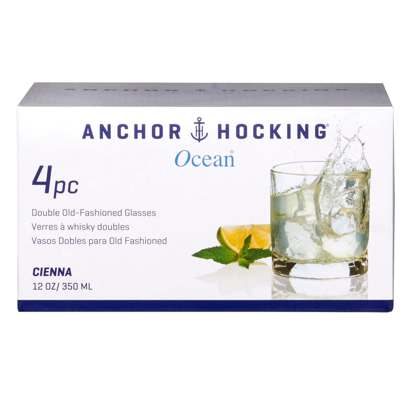 Anchor Hocking Ocean Cienna Rocks Glasses Set, 12-oz, 4-pk J7