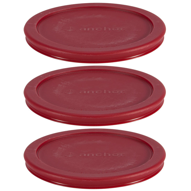 Anchor Hocking Plastic Lid Set, Red, 3-pc x 4-Cup O3