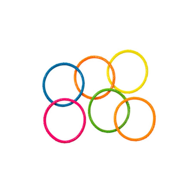Aqua Leisure Multi-Coloured Neon Dive Rings, 6-pcs, Ages 5+ I8