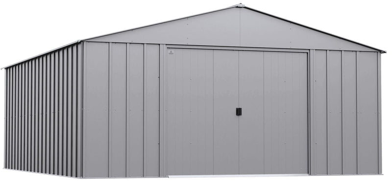 Arrow Classic 14x17-ft Flute Grey Corrosion-Resistant Metal Shed T8