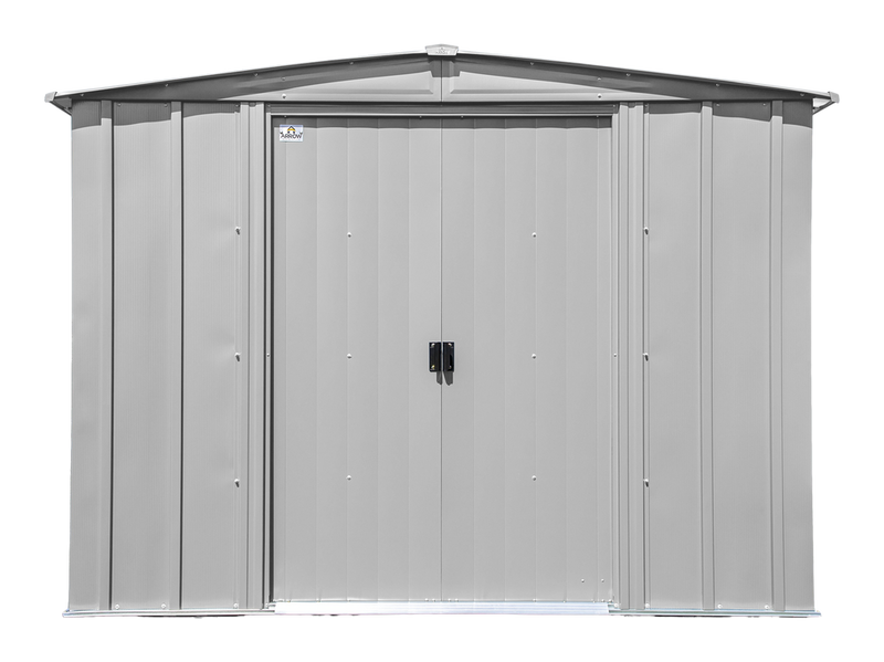 Arrow Classic 8x6-ft Flute Grey Galvanized Steel Storage Shed with Pitched Roof W5