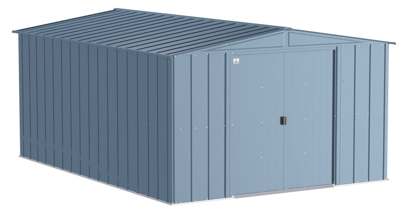 Arrow Classic Galvanized Steel Storage Shed, Blue Grey, 10-ft x 14-ft P3
