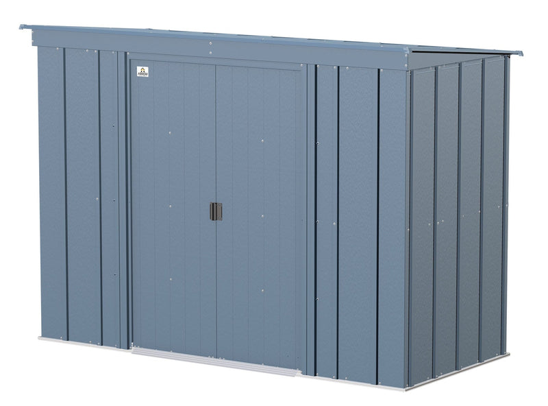 Arrow Classic Galvanized Steel Storage Shed, Blue Grey, 8-ft x 4-ft Y9
