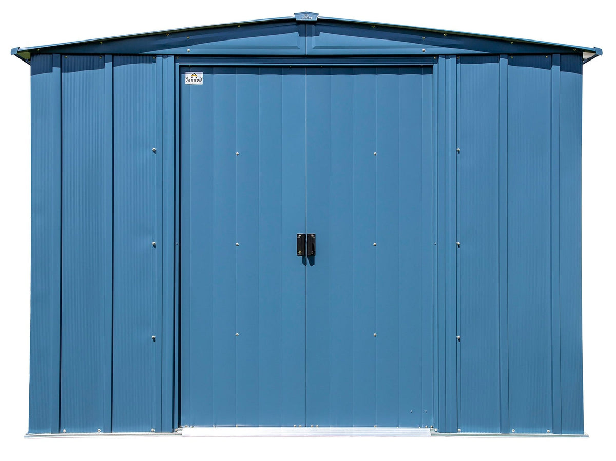 Arrow Classic Galvanized Steel Storage Shed, Blue Grey, 8-ft x 6-ft