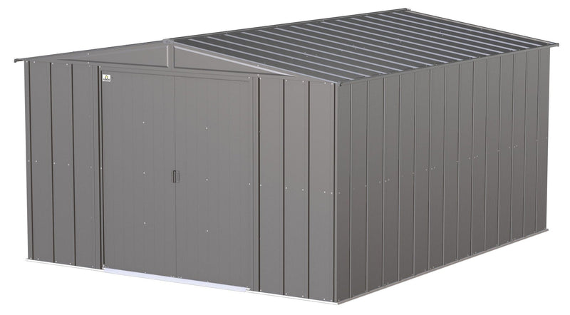 Arrow Classic Galvanized Steel Storage Shed, Charcoal, 10-ft x 12-ft P1