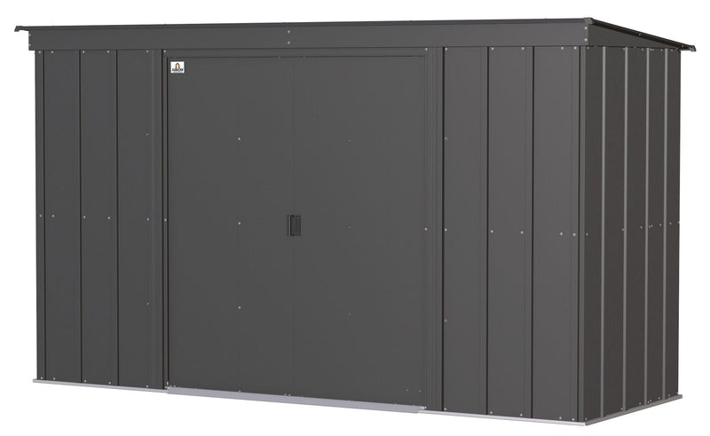 Arrow Classic Galvanized Steel Storage Shed, Charcoal, 10-ft x 4-ft L1