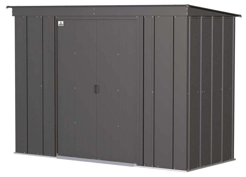 Arrow Classic Galvanized Steel Storage Shed, Charcoal, 8-ft x 4-ft A2