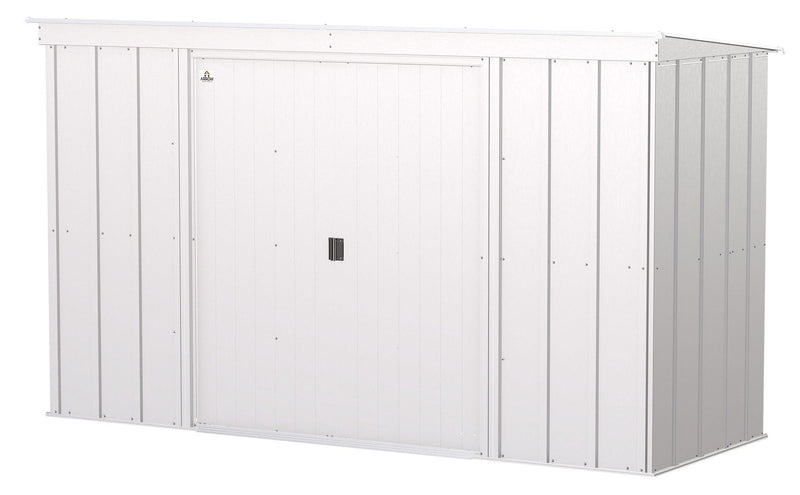 Arrow Classic Galvanized Steel Storage Shed, Flute Grey, 10-ft x 4-ft N3