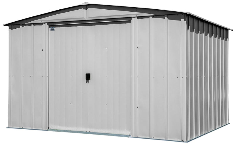 Arrow Classic Galvanized Steel Storage Shed, Flute Grey, 10-ft x 8-ft C3