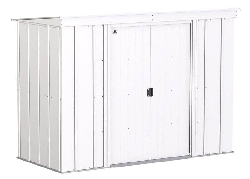 Arrow Classic Galvanized Steel Storage Shed, Flute Grey, 8-ft x 4-ft I3