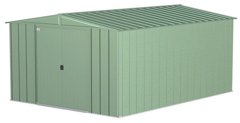 Arrow Classic Galvanized Steel Storage Shed, Sage Green, 10-ft x 14-ft J6