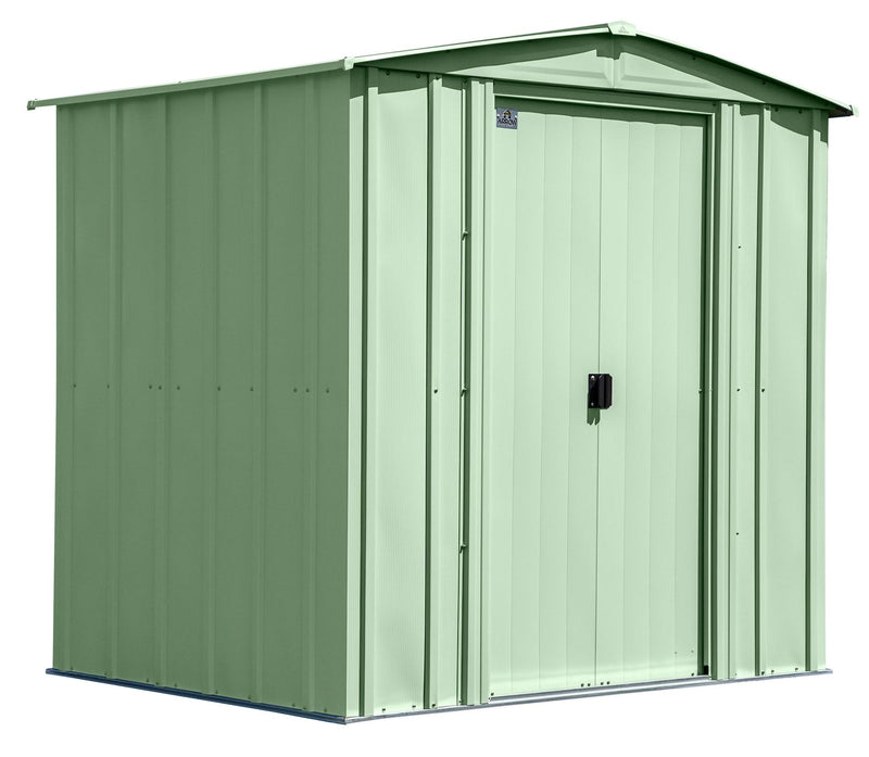 Arrow Classic Galvanized Steel Storage Shed, Sage Green, 6-ft x 5-ft Q1